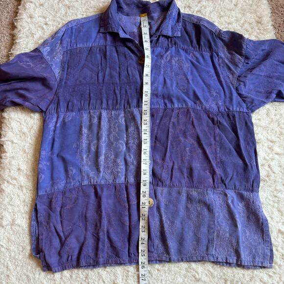 VTG Citron Santa Monica Women's Small Purple Patchwork Design Boho Blouse Top - Picture 10 of 14